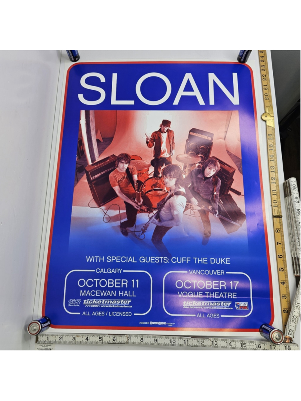 Sloan Concert Poster 2000s Tour Vogue Theatre Vancouver Macewan Hall Calgary
